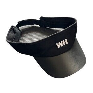 Waffle House Employee Visor Black White Embroidered WH Logo Adjustable Workwear